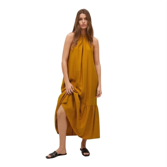 Mango Flowy Ruffled Halter Dress - Picture 1 of 4